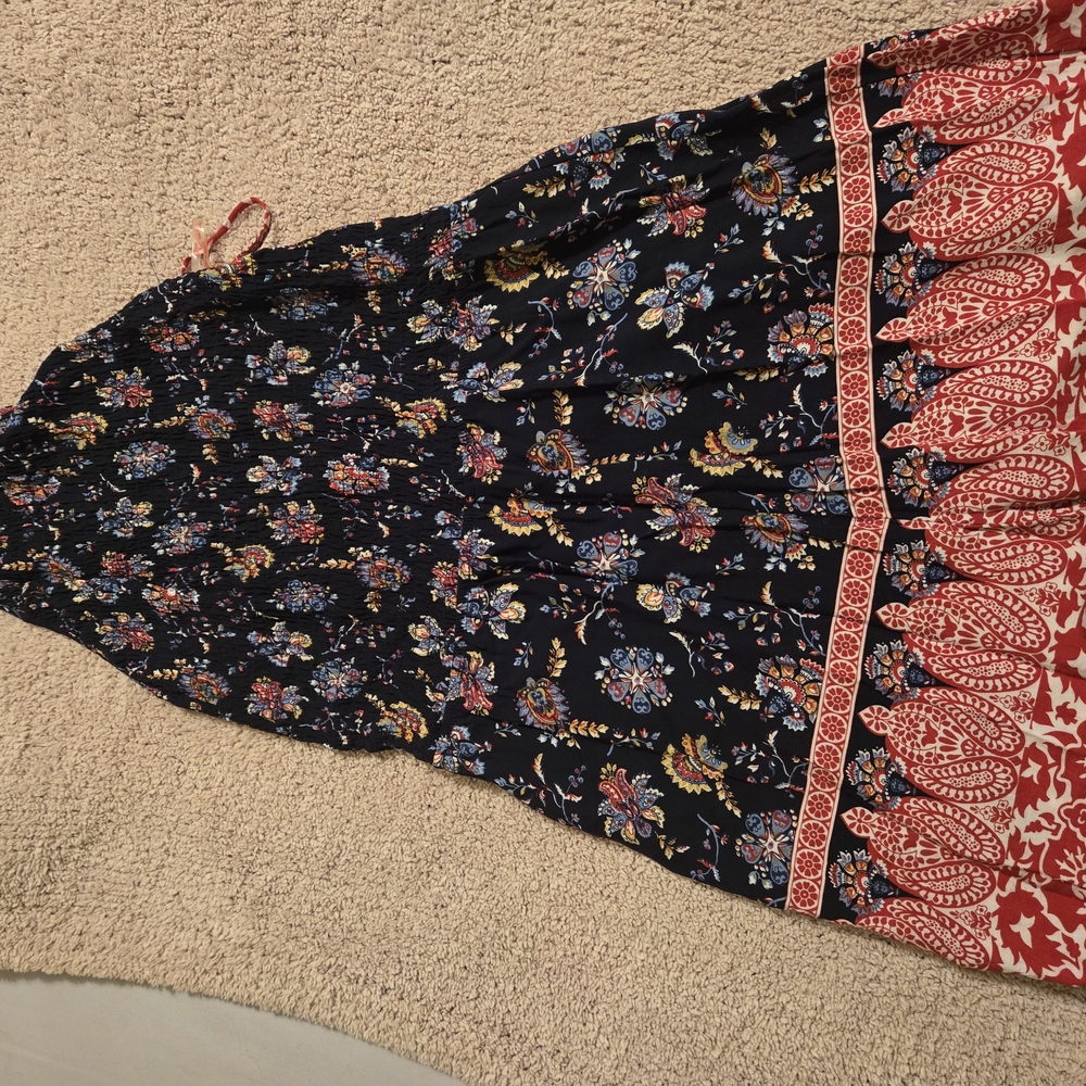 Paisley Navy And Red Romper